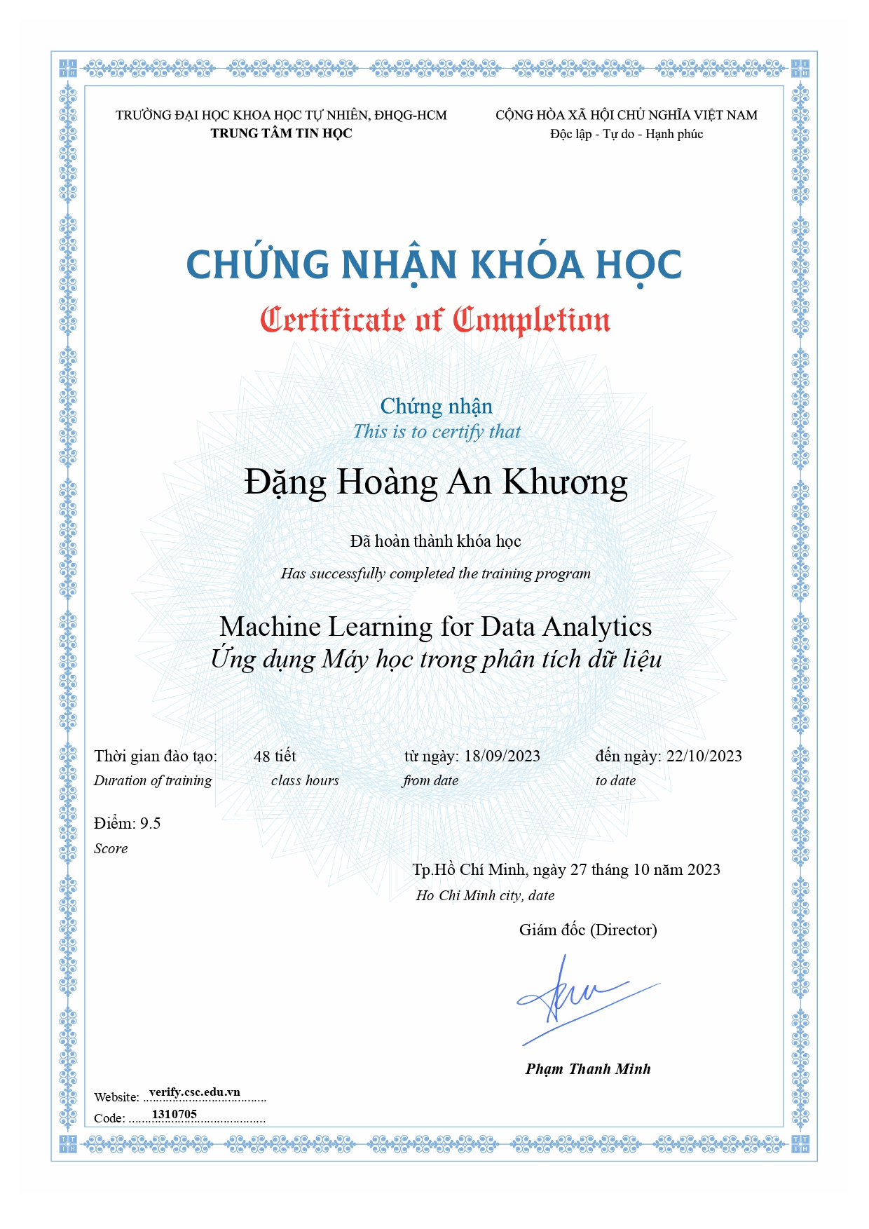 Machine Learning for Data Analytics