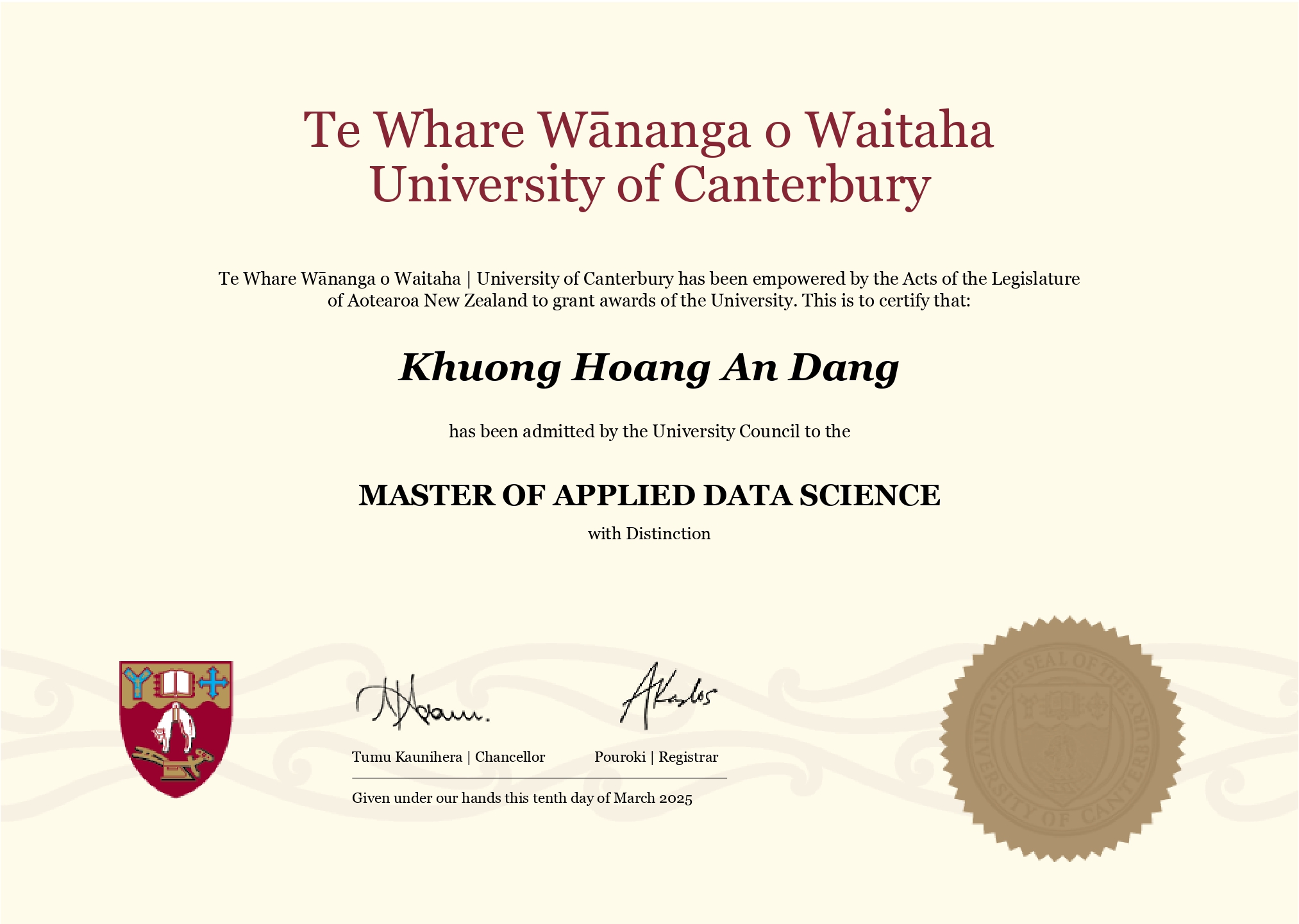 Master of Applied Data Science Certificate